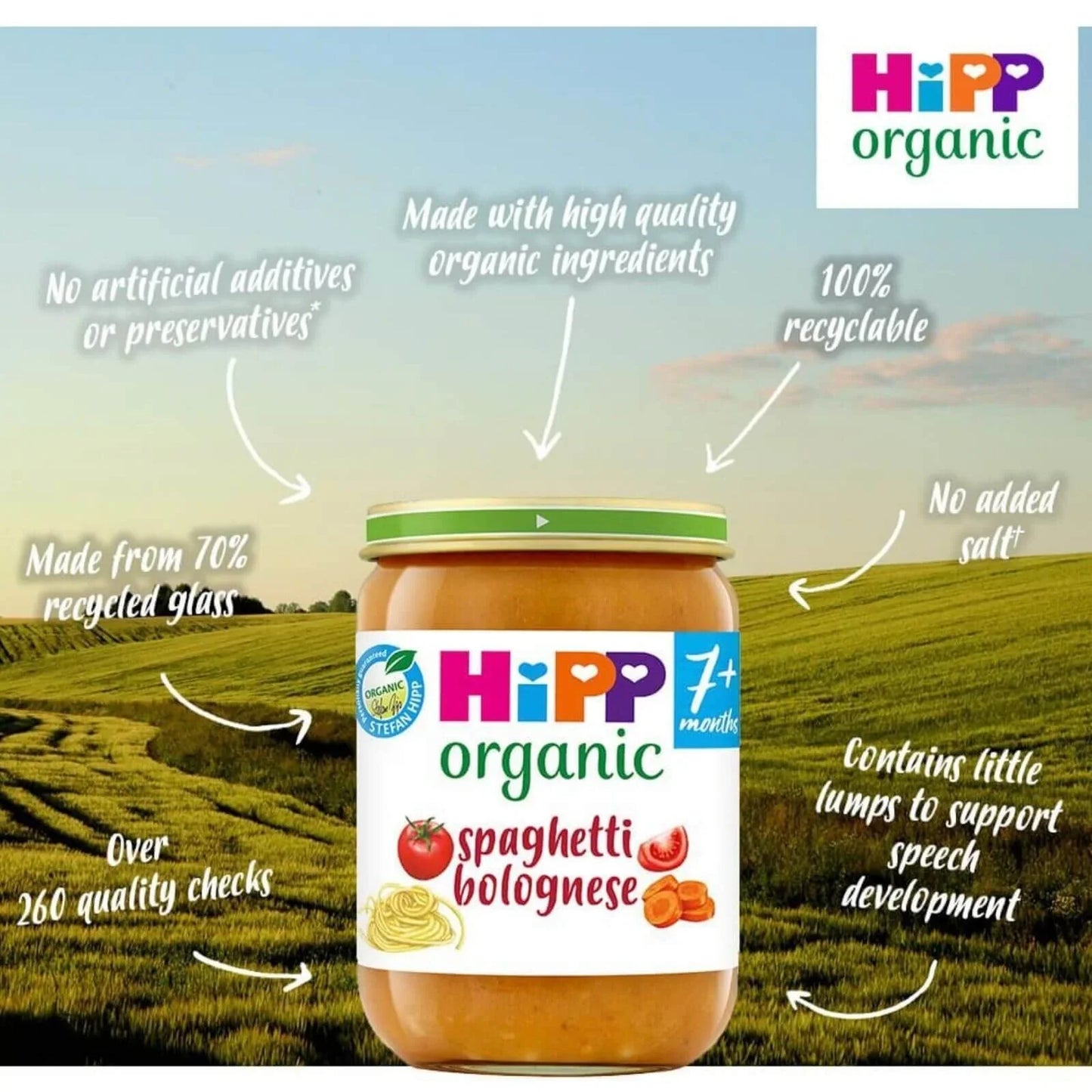 HiPP Organic Spaghetti Bolognese Baby Food Jar 7+ months 190g