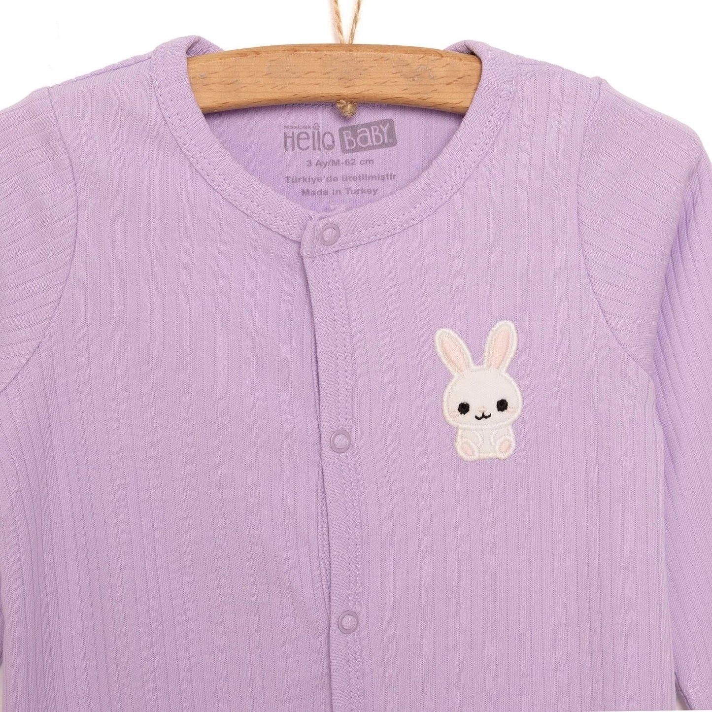 HelloBaby Newborn Girl Footed Jumpsuit - Purple