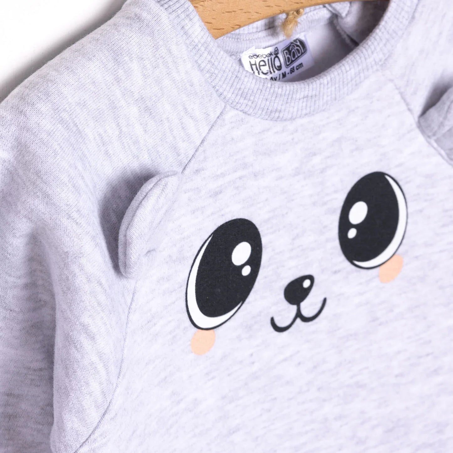 HelloBaby Newborn Girl Figure Jumpsuit - Snow Melange