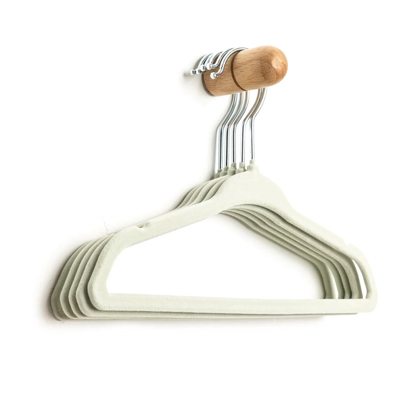 HelloBaby Velvet 5 pcs Hangers - Light Green