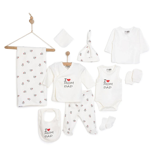 HelloBaby Newborn Hospital Starter Pack 10 pcs - Ecru