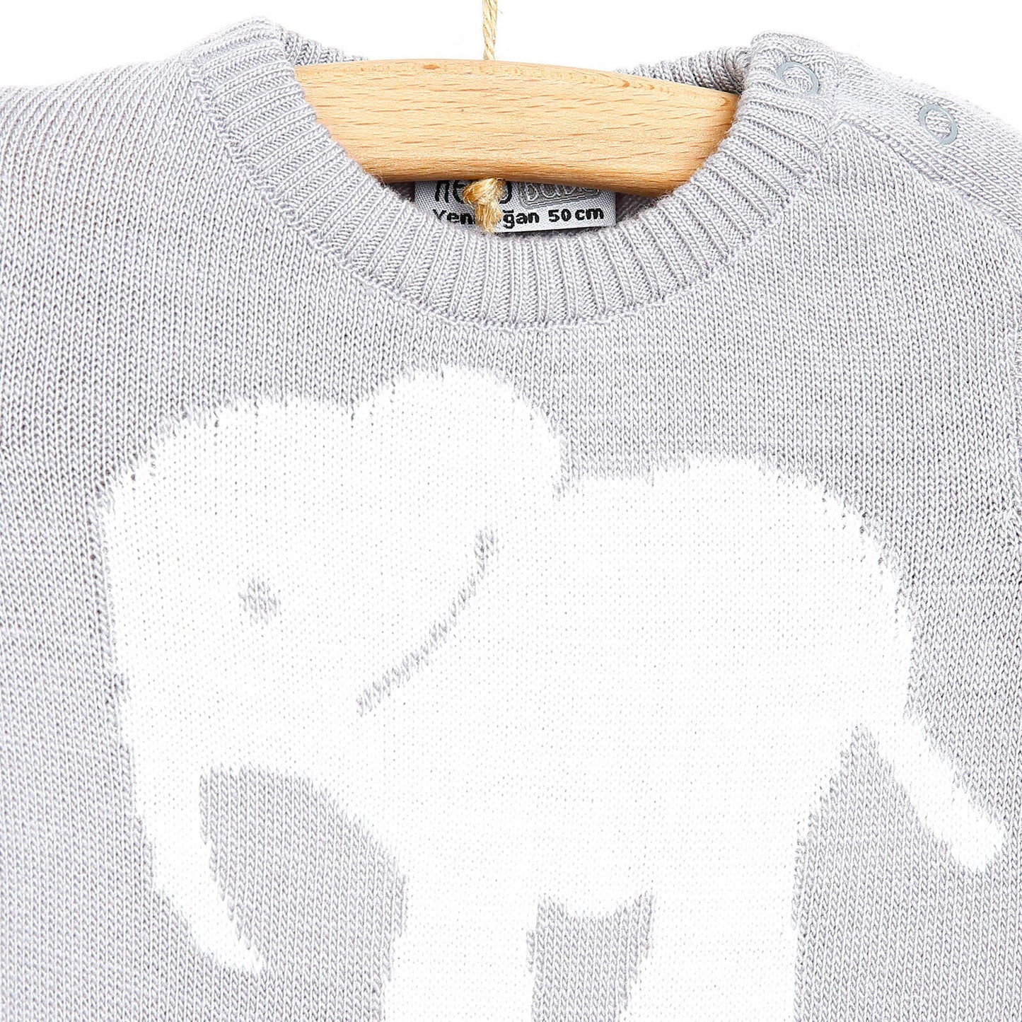 HelloBaby Newborn Knit Baby Elephant Jumpsuit - Grey
