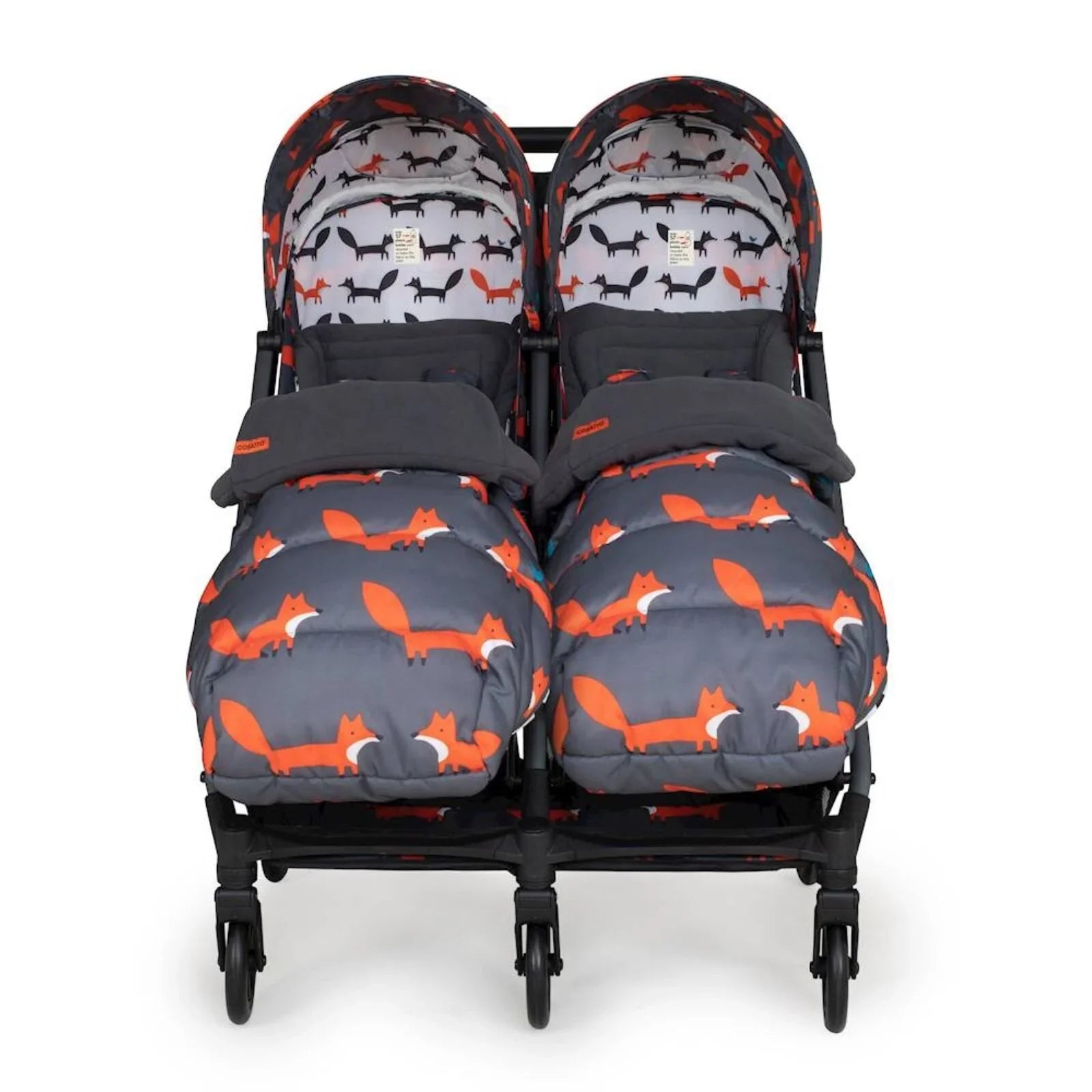 Cosatto Woosh Double Stroller - Charcoal Mister Fox