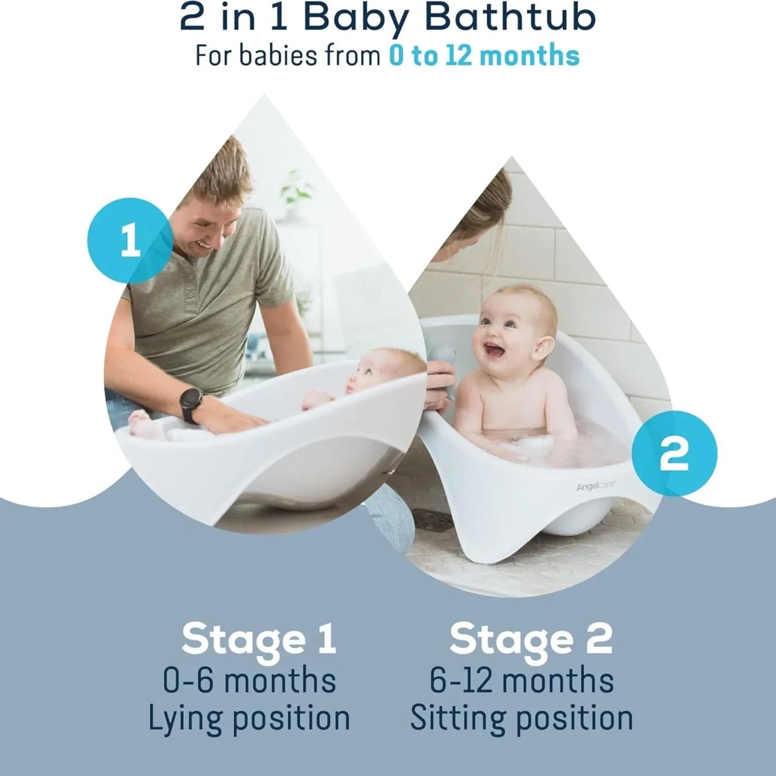 Angelcare Baby 2-in-1 Bath Tub