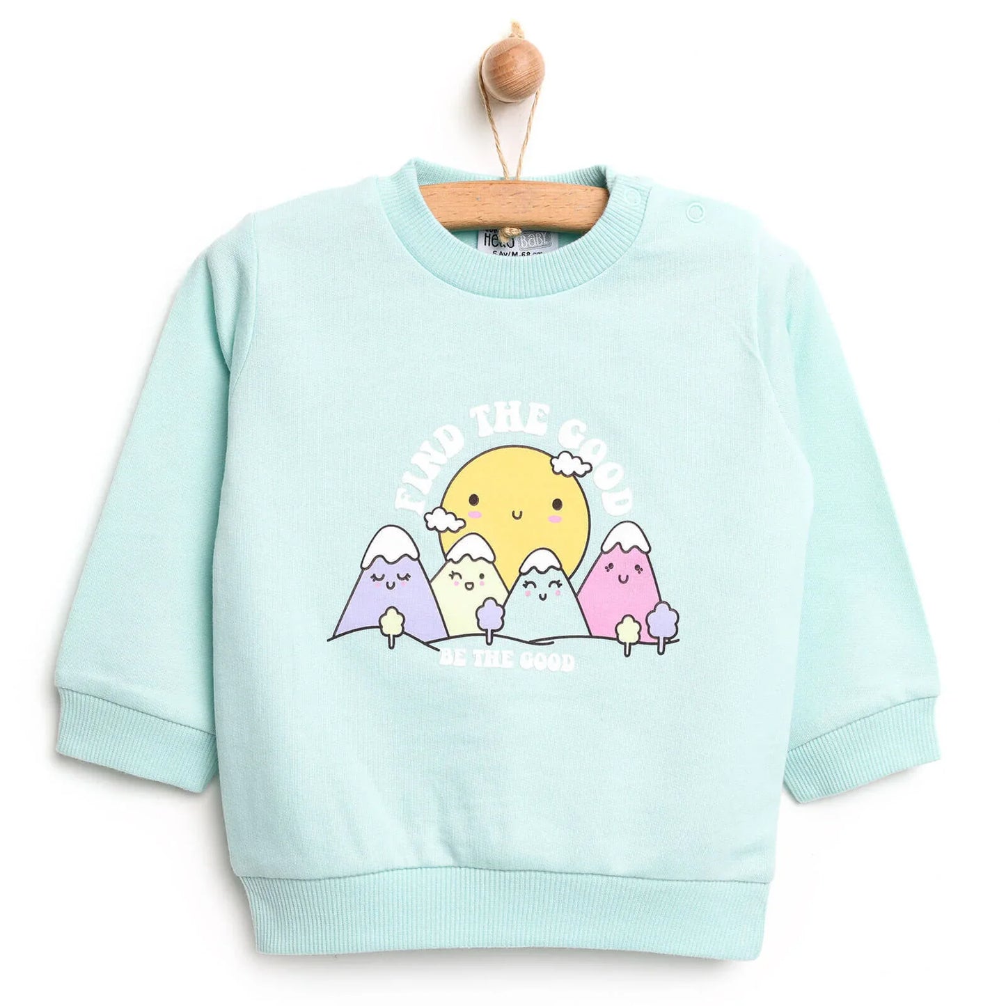 HelloBaby Baby Girl Basic Mint Sweatshirt - Multicolour