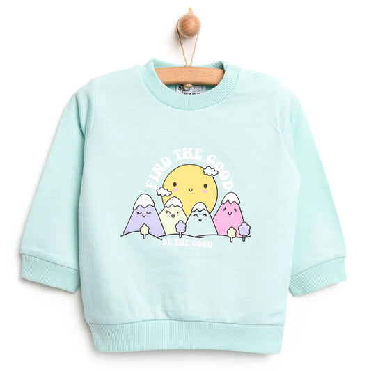 HelloBaby Baby Girl Basic Mint Sweatshirt - Multicolour