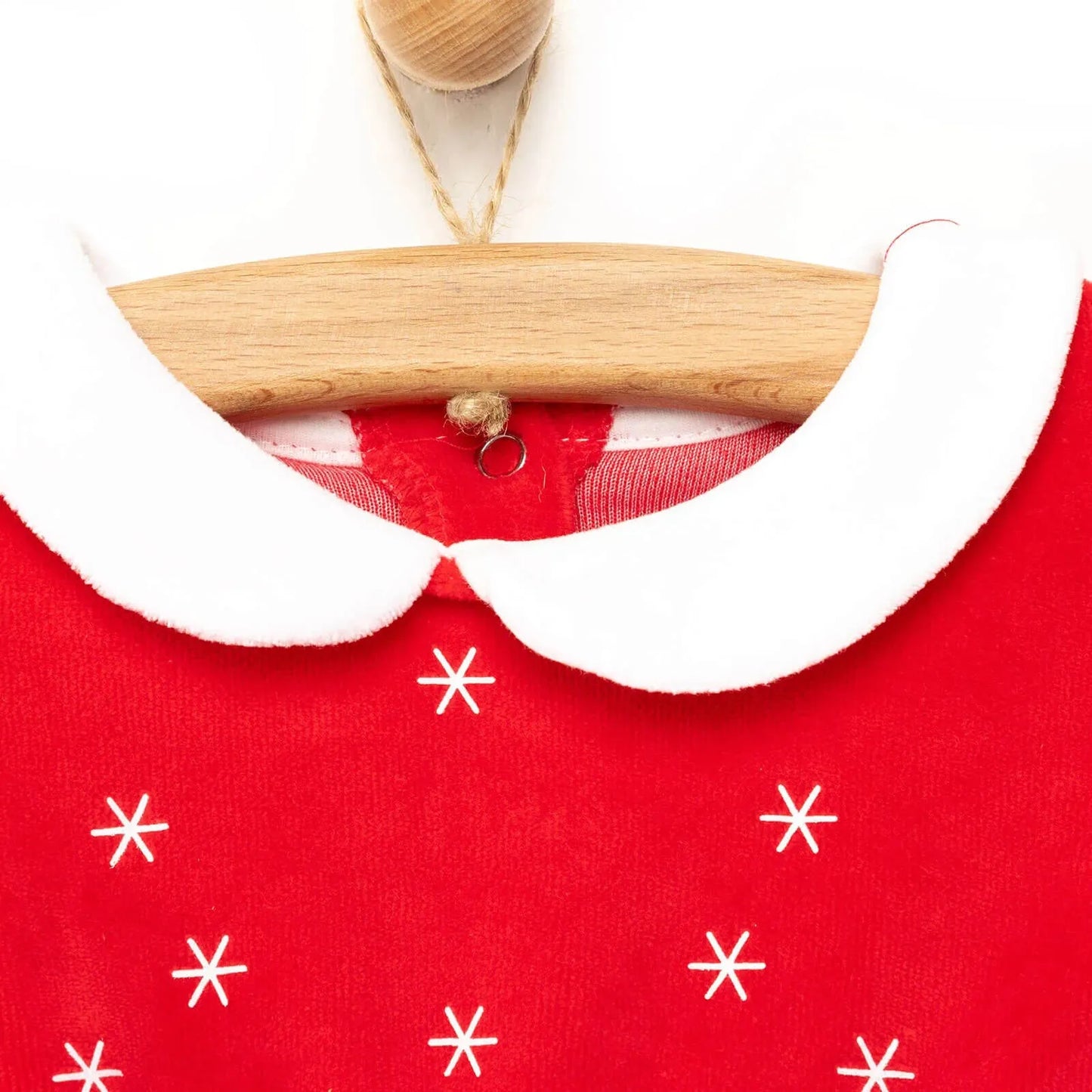 My First Christmas Newborn Girl Velvet Dress - Red