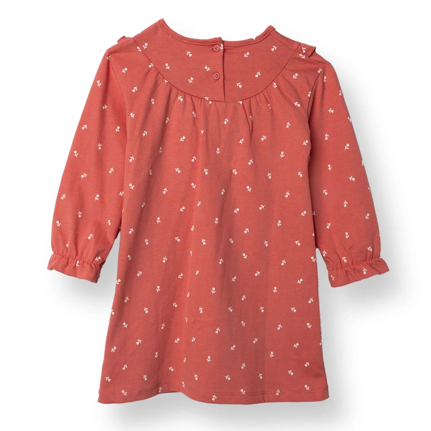 HelloBaby Wintrt Cherry Dress - Coral Printed