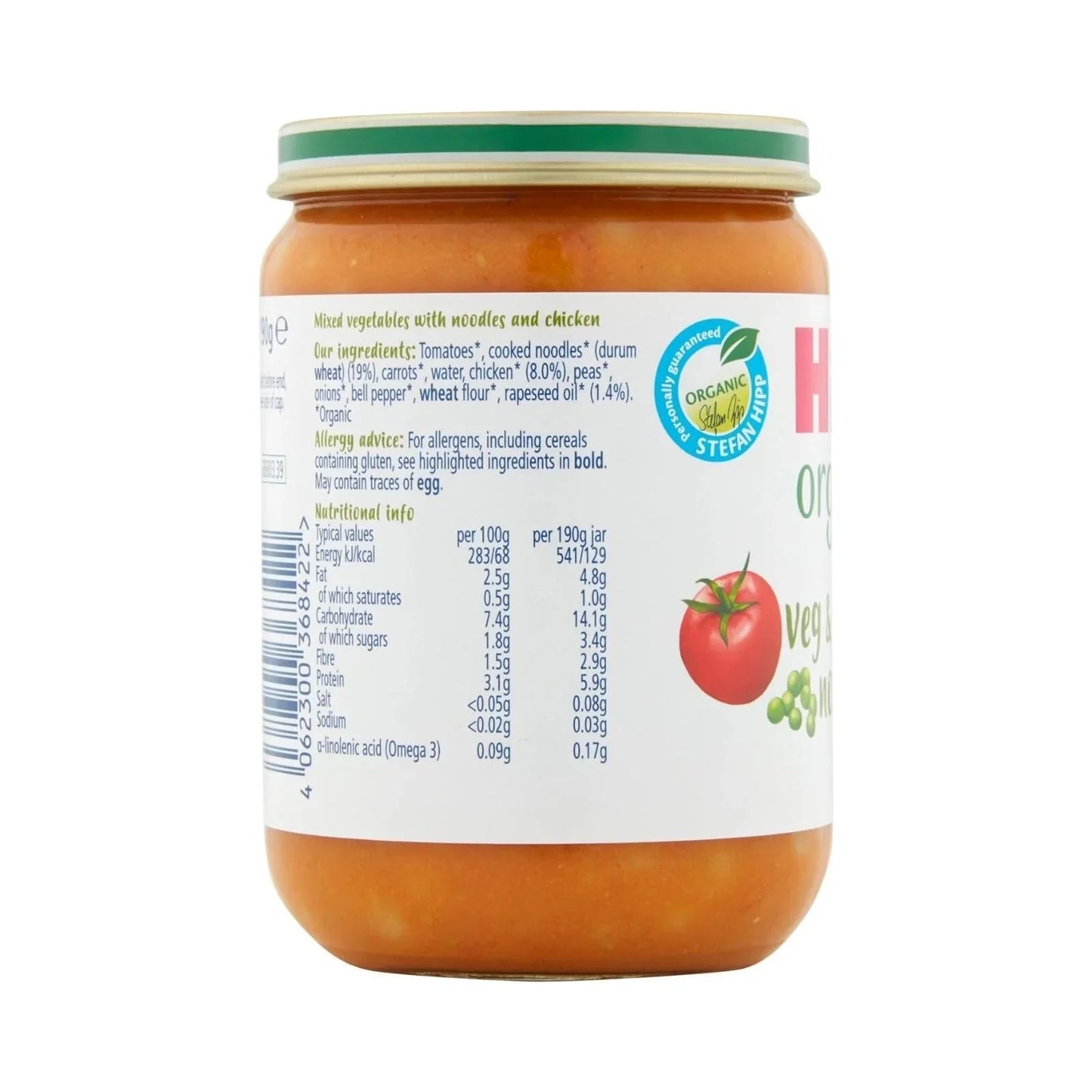 HiPP Organic Vegetables & Chicken Noodles Baby Food Jar 7+ months 190g