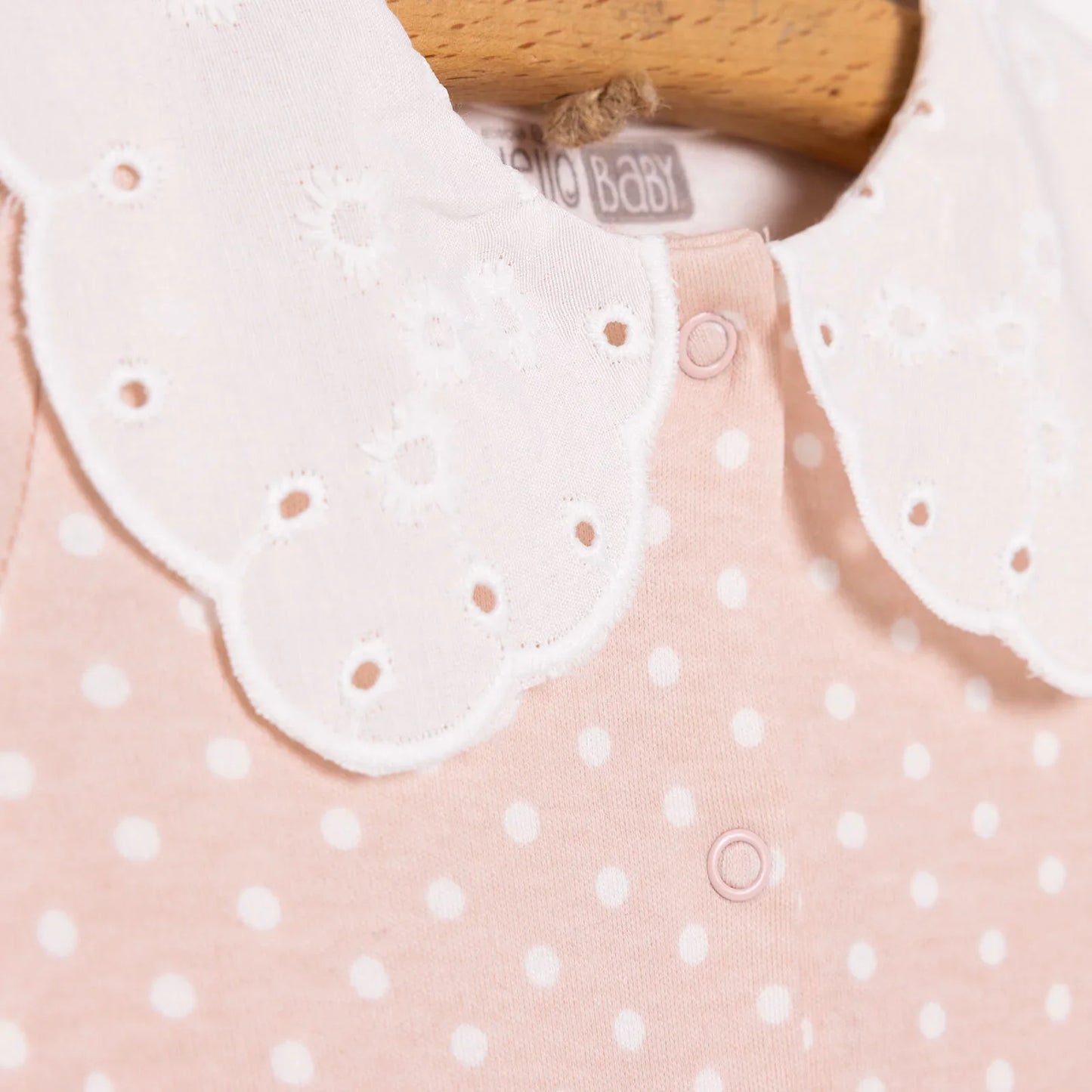 HelloBaby Newborn Girl Footed Jumpsuit - Salmon