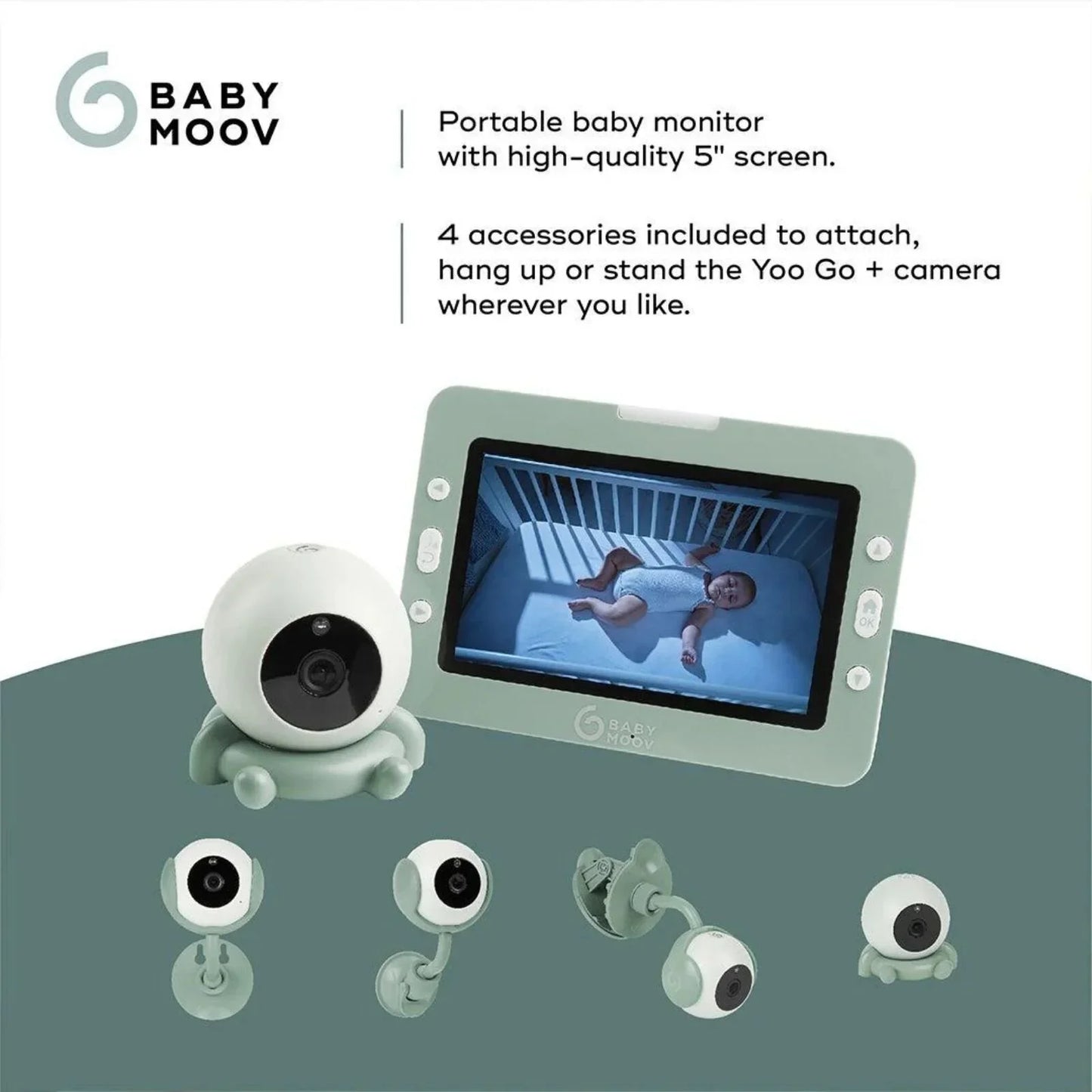 Babymoov Yoo Go Plus 5" HD Video Monitor - Green