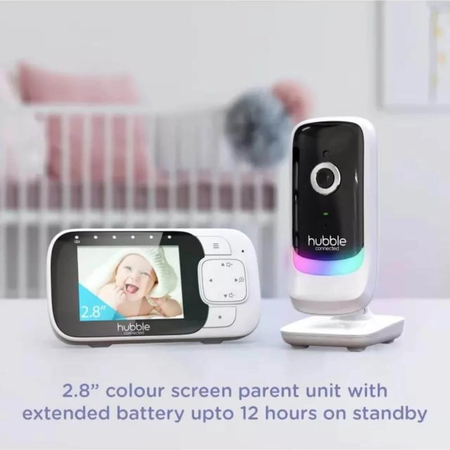 Hubble Nursery Pal Essentials 2.8" Video Baby Monitor White
