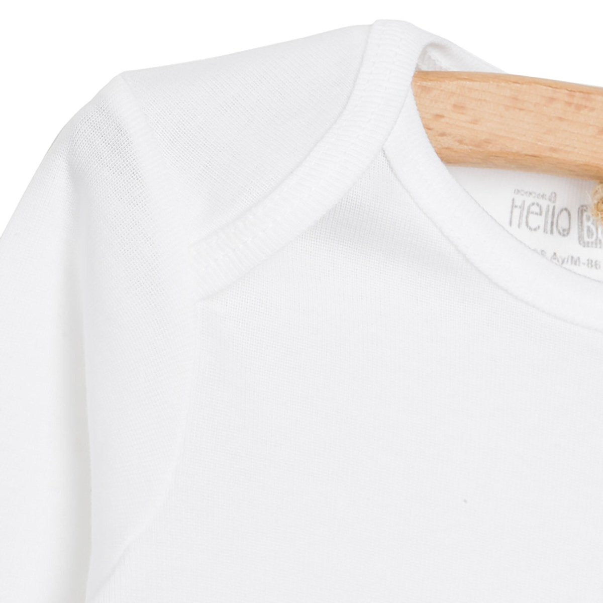 HelloBaby Long Sleeve Baby Bodysuit - White