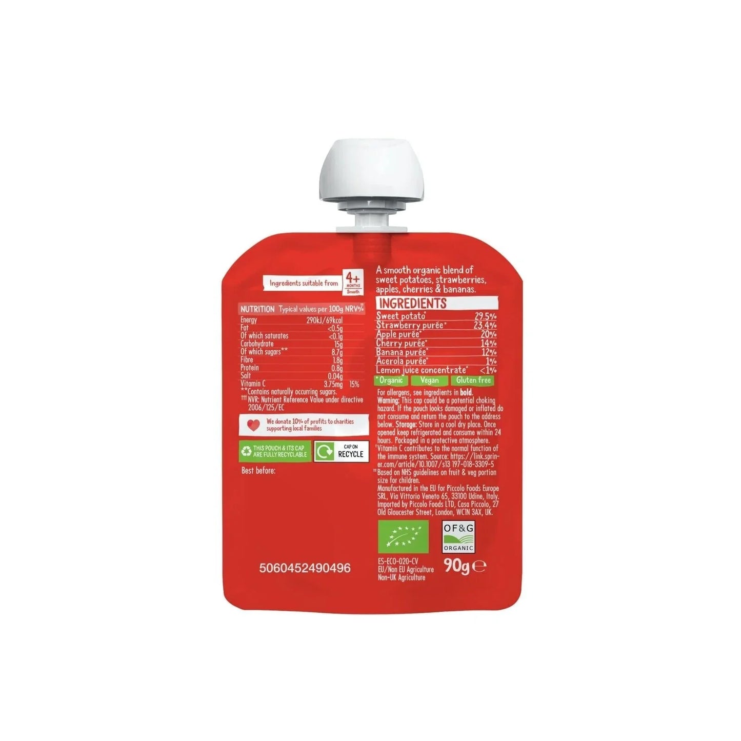 Piccolo Organic Red & Go 6+ months 360g (4x90g)