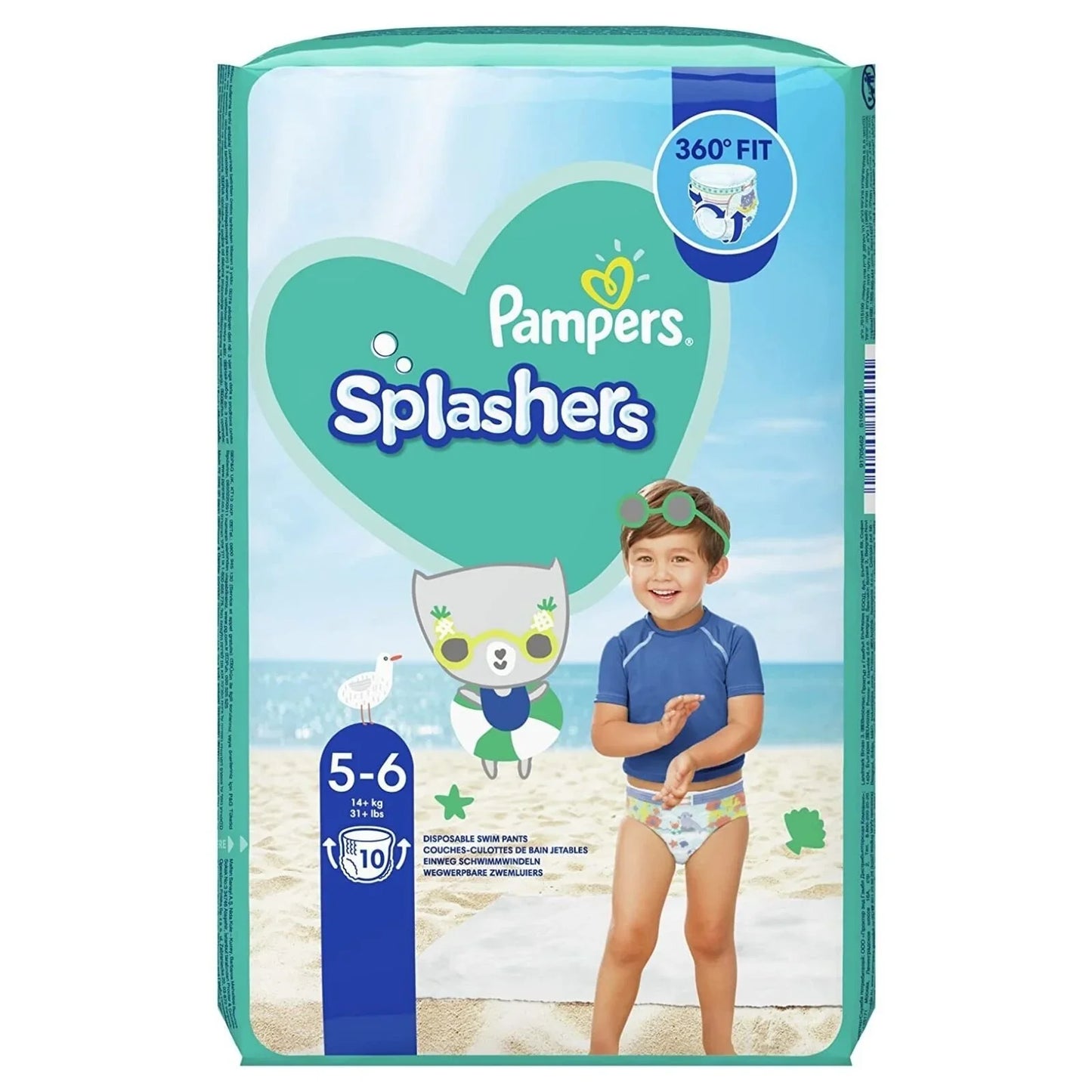 Pampers Splashers Size 5-6 - 10 nappies