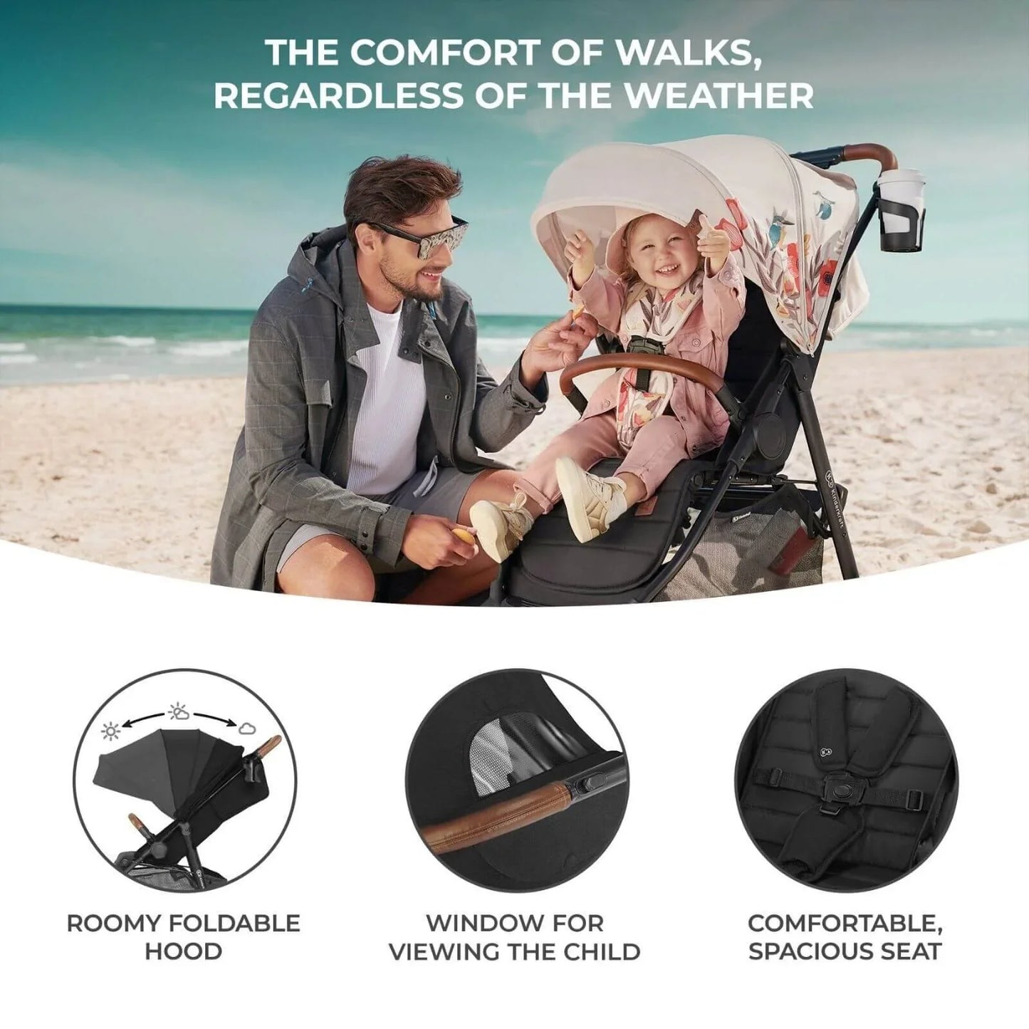 Kinderkraft Grande Plus Baby Stroller - Black