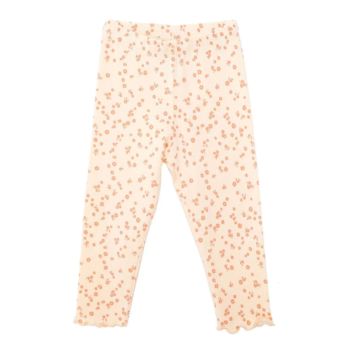 HelloBaby Basic Girl Flowers Patterns Leggings - Light Yellow