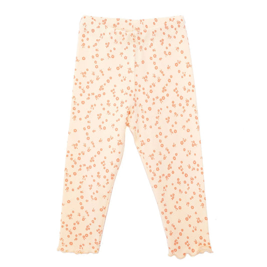 HelloBaby Basic Girl Flowers Patterns Leggings - Light Yellow