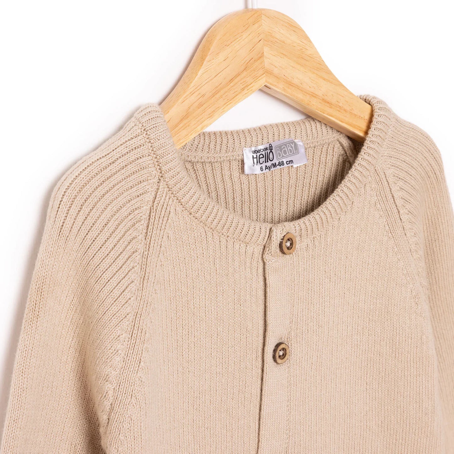 HelloBaby Newborn Girl Knit Jumpsuit - Ecru