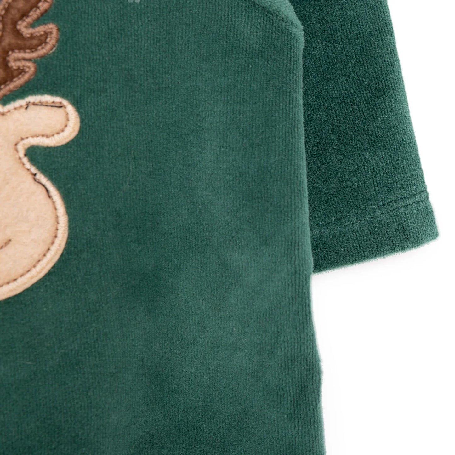 HelloBaby Newborn Unisex Embroidered Velvet Rompers - Green