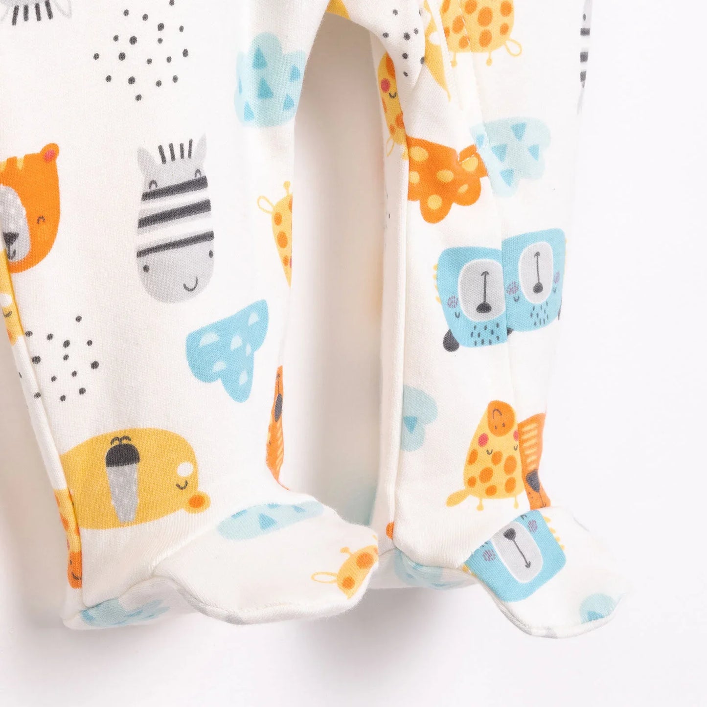 HelloBaby Newborn Footed Jumpsuit - Ecru