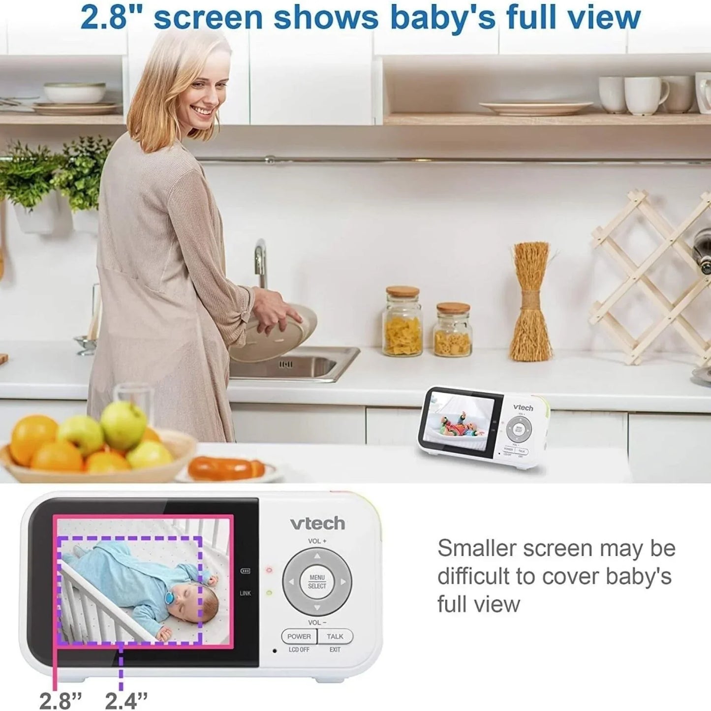 VTech VM819 2.8" Digital Video Baby Monitor with Adjustable Camera