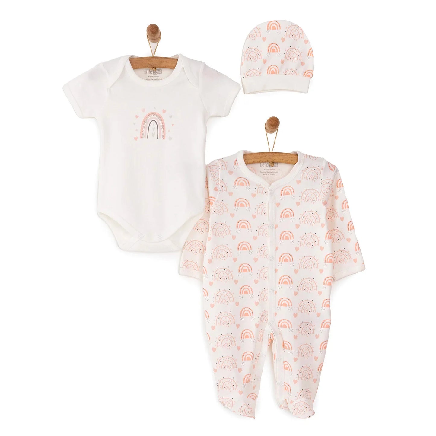 HelloBaby Newborn Baby Girl Rainbow Jumpsuit - Ecru