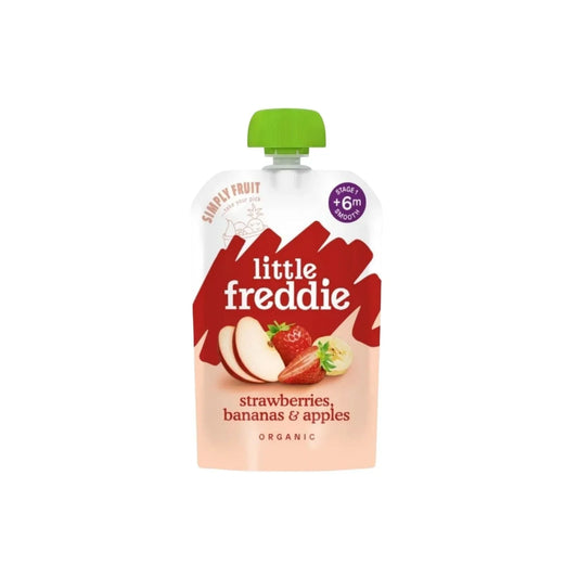Little Freddie Organic Good for Brains Strawberries Bananas & Apples Baby Food Pouch with Omega 3 6+ months 100g