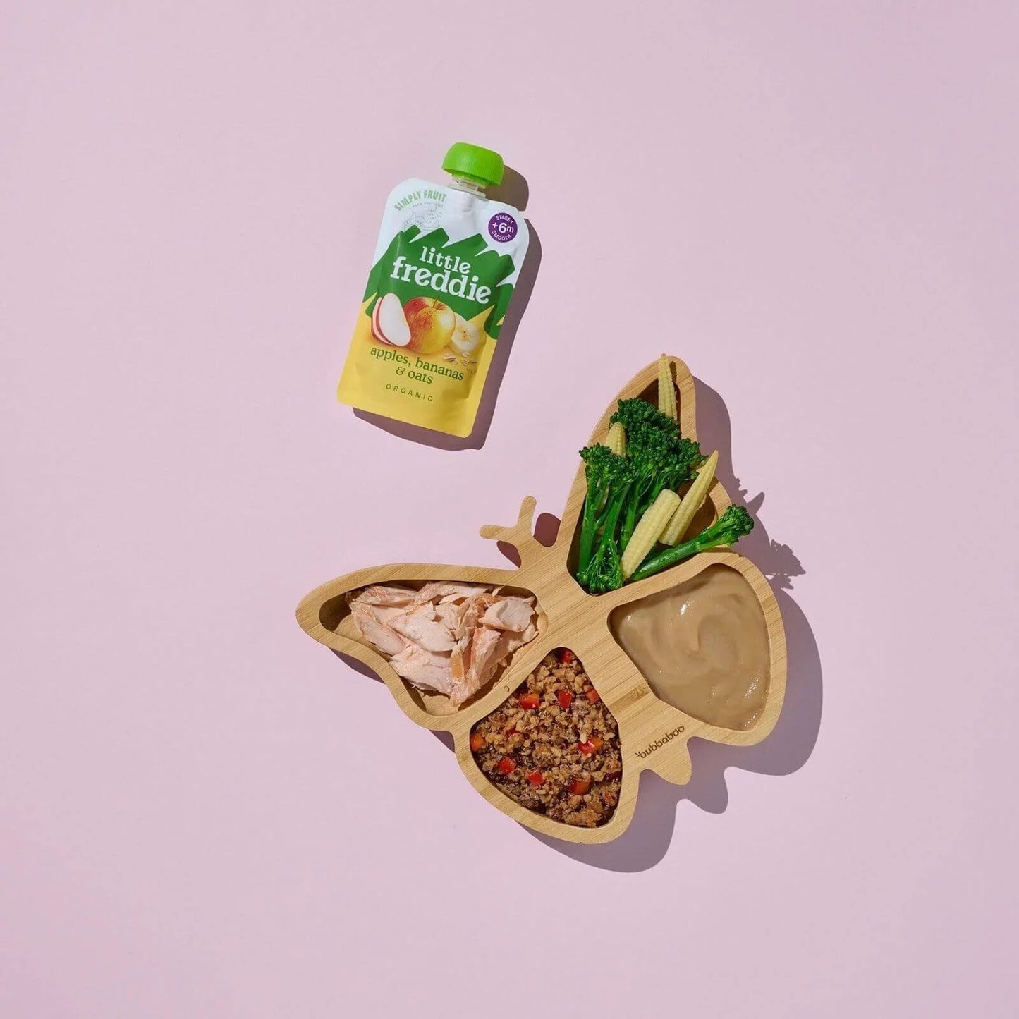 Little Freddie Organic Apples Bananas & Oats Baby Food Pouch 6+ months 100g