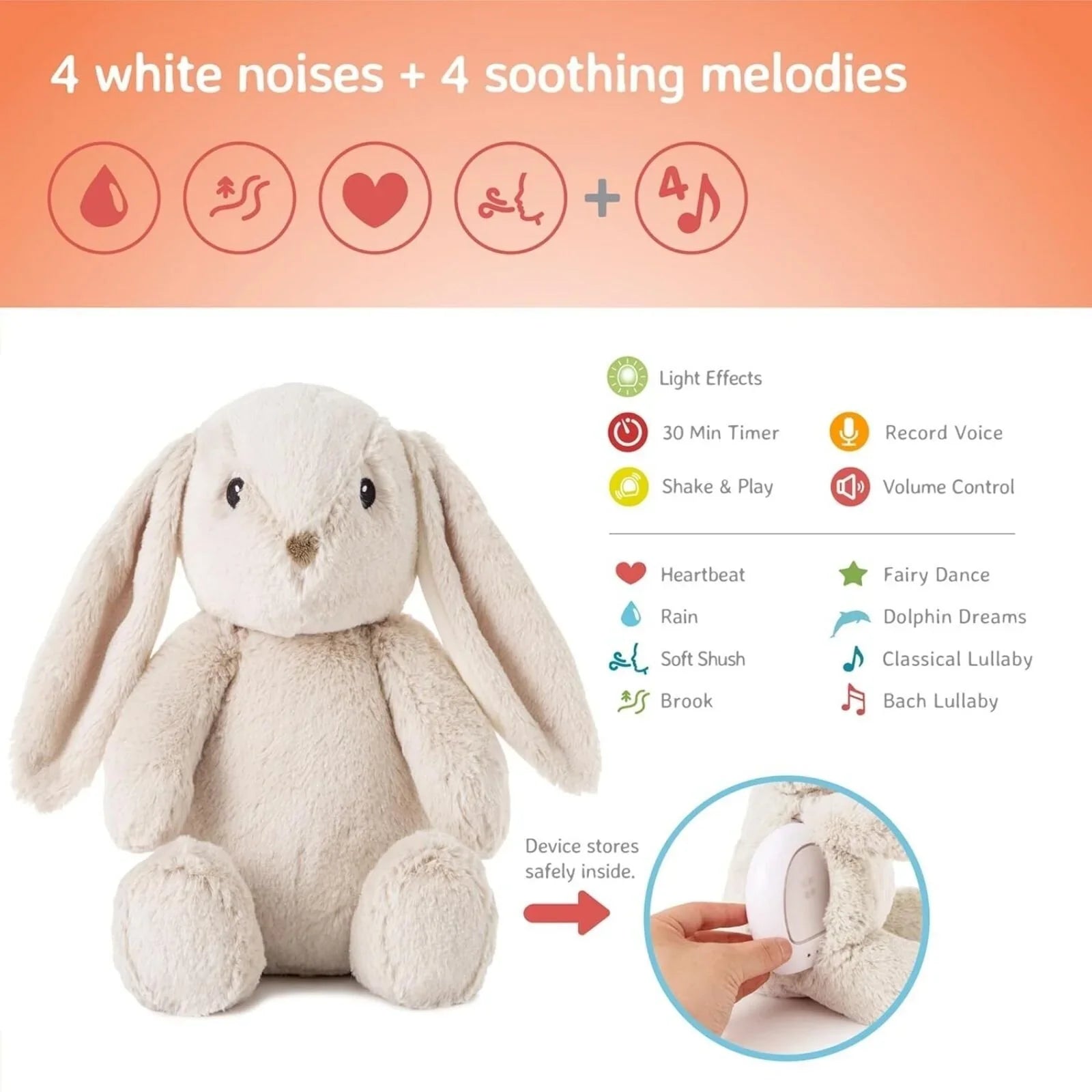 Cloud.b LoveLight Billy Bunny Nightlight & Sound Soother