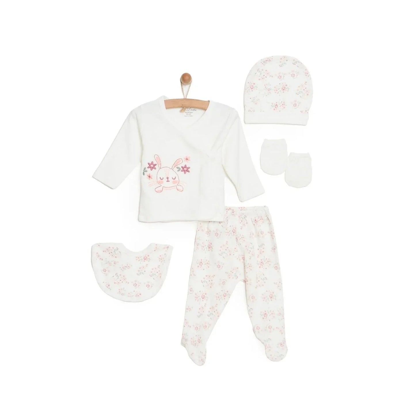 Aziz Bebe Girl 5 Piece Newborn Set - Ecru
