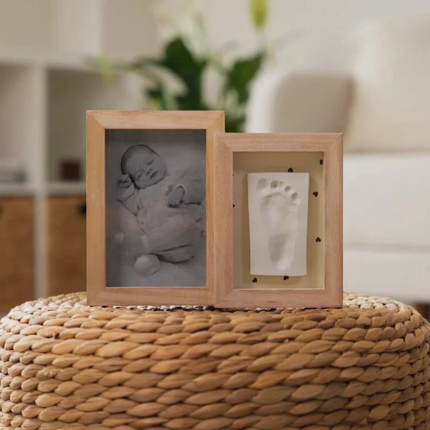 Petit Artichaut Duo Frame with Hand & Foot Imprints - Jolis Coeurs