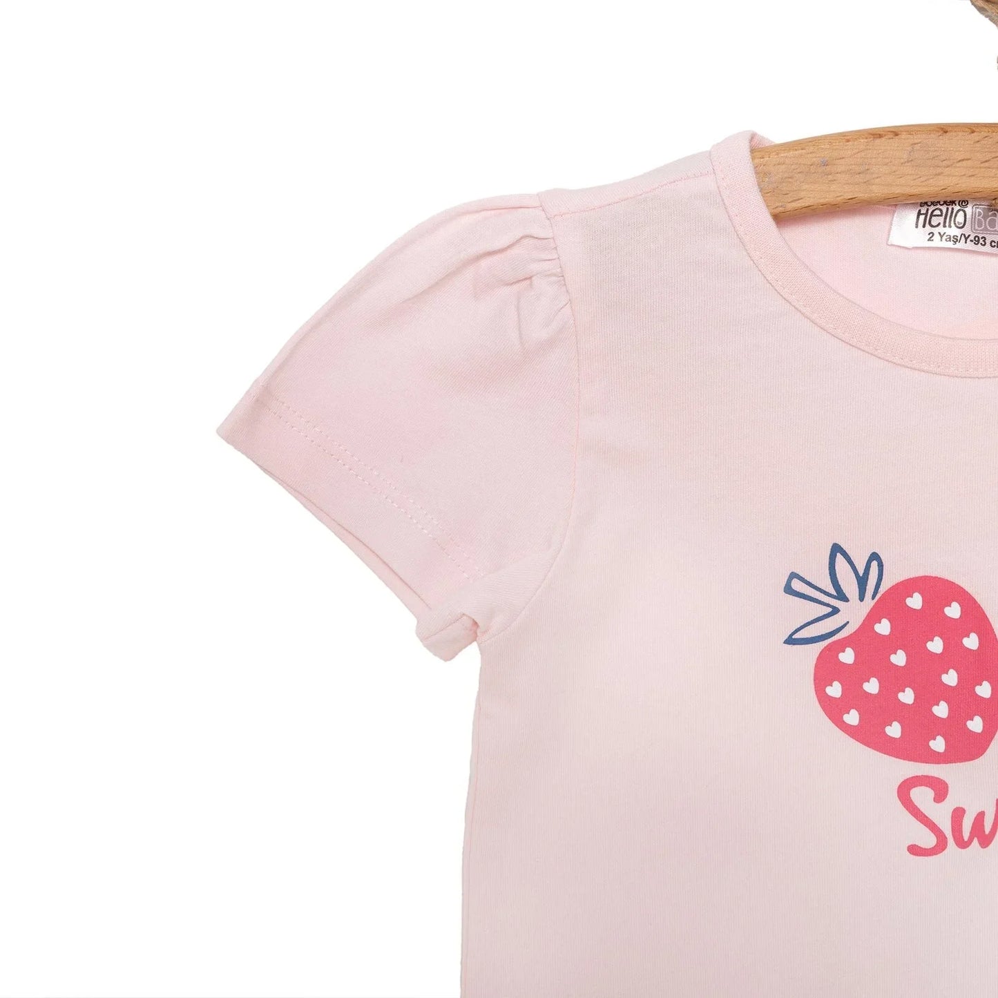 HelloBaby Girl Strawberry Patterned T-shirt - Pink