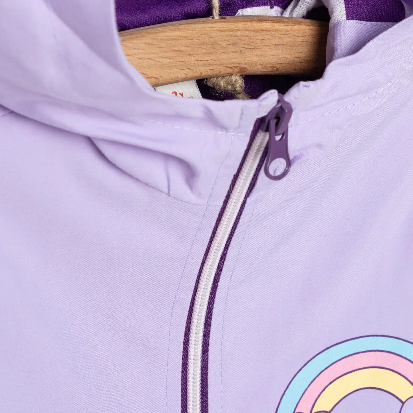 Midimod Basic Unicorn Printed Baby Girl Raincoat - Purple