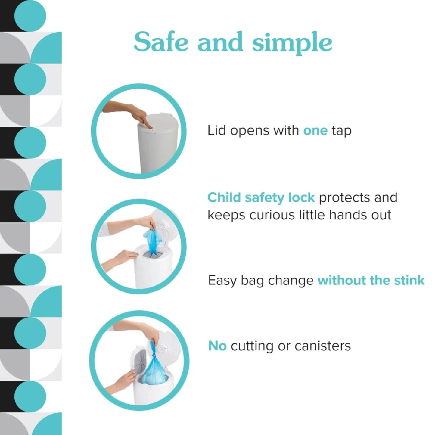 PurePail Classic Nappy Bin - White