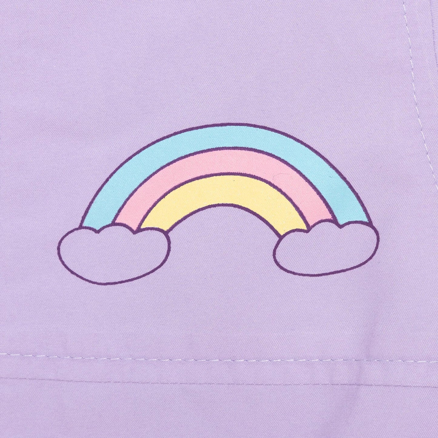 Midimod Basic Unicorn Printed Baby Girl Raincoat - Purple