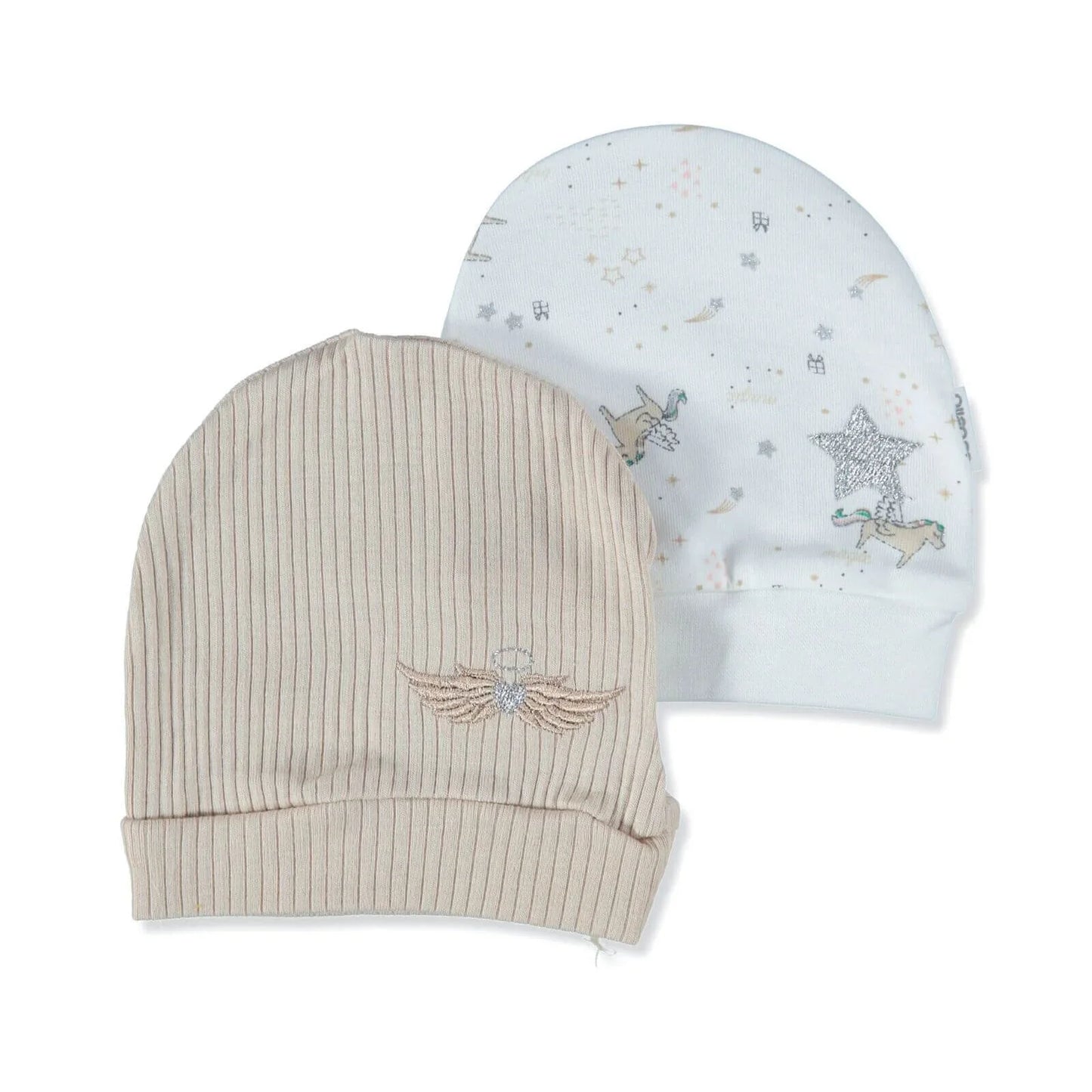 Bebetto Newborn Hat 2 Pcs - Beige