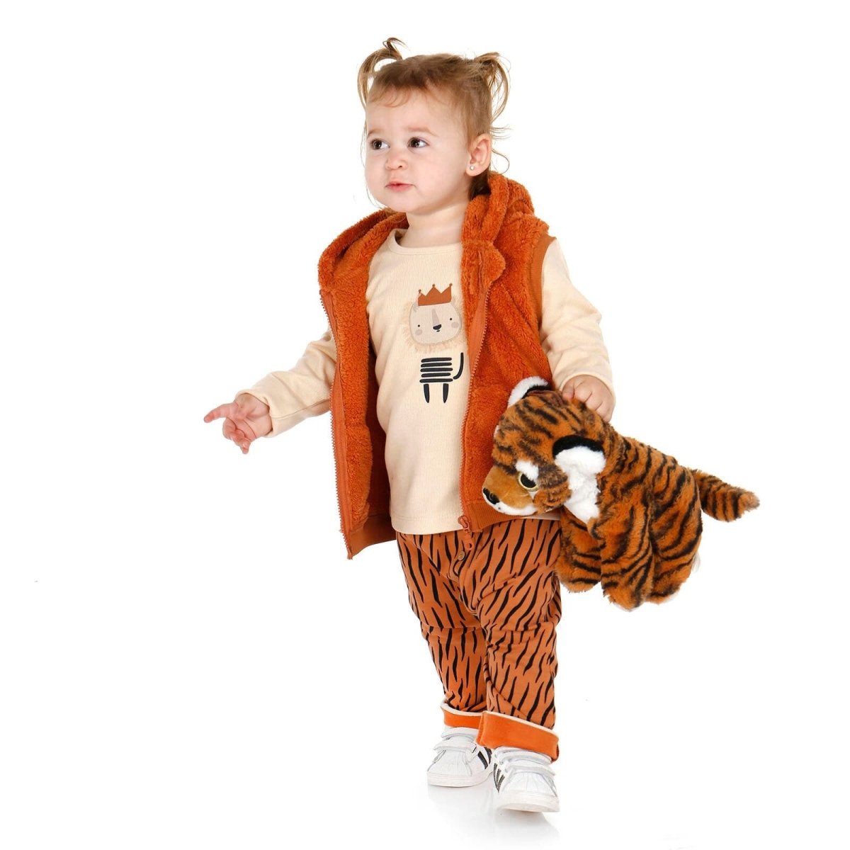 HelloBaby Sweatshirt-Vest-Bottom - Brown