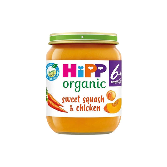 HiPP Organic Sweet Squash & Chicken Baby Food Jar 6+ months 125g