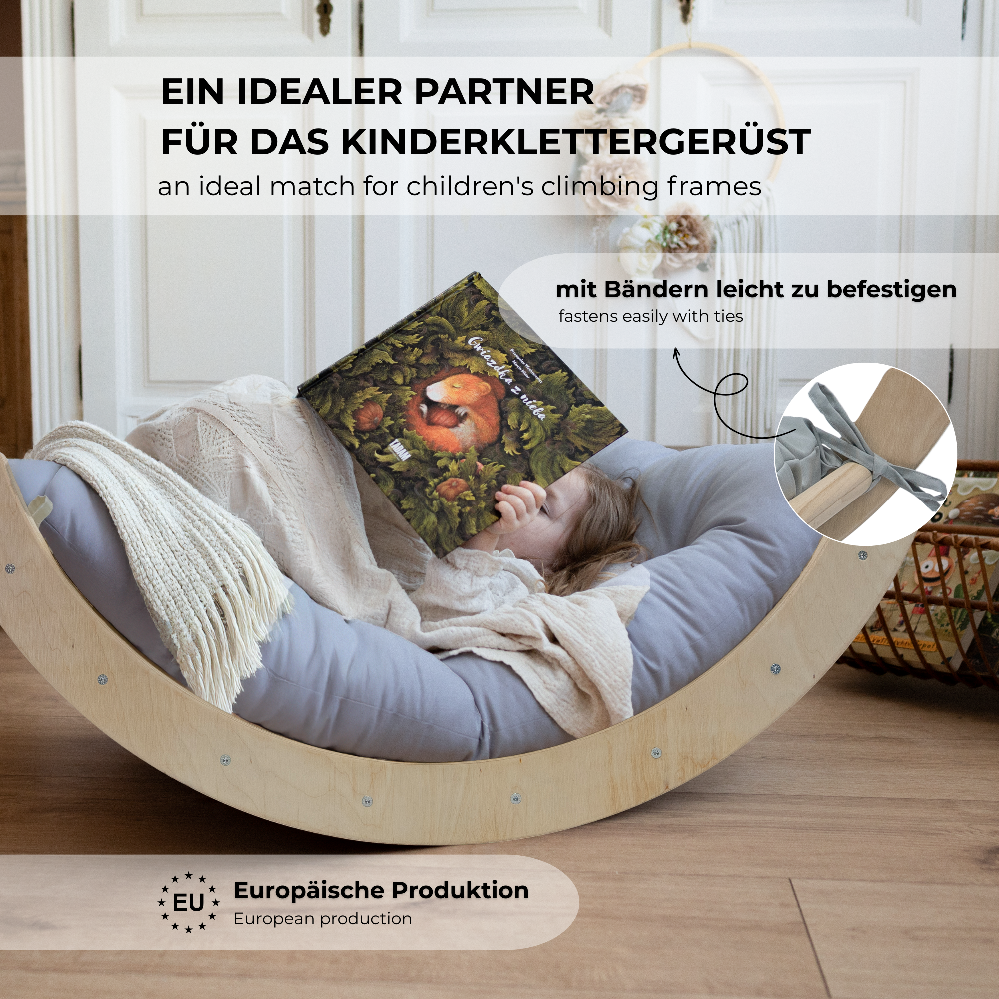 MAMOI® Cushion for toddler climbing frame indoor, Cushion for Baby kids climbing dome, Mat for wooden climbing triangle for children from 1/2/3 years-4