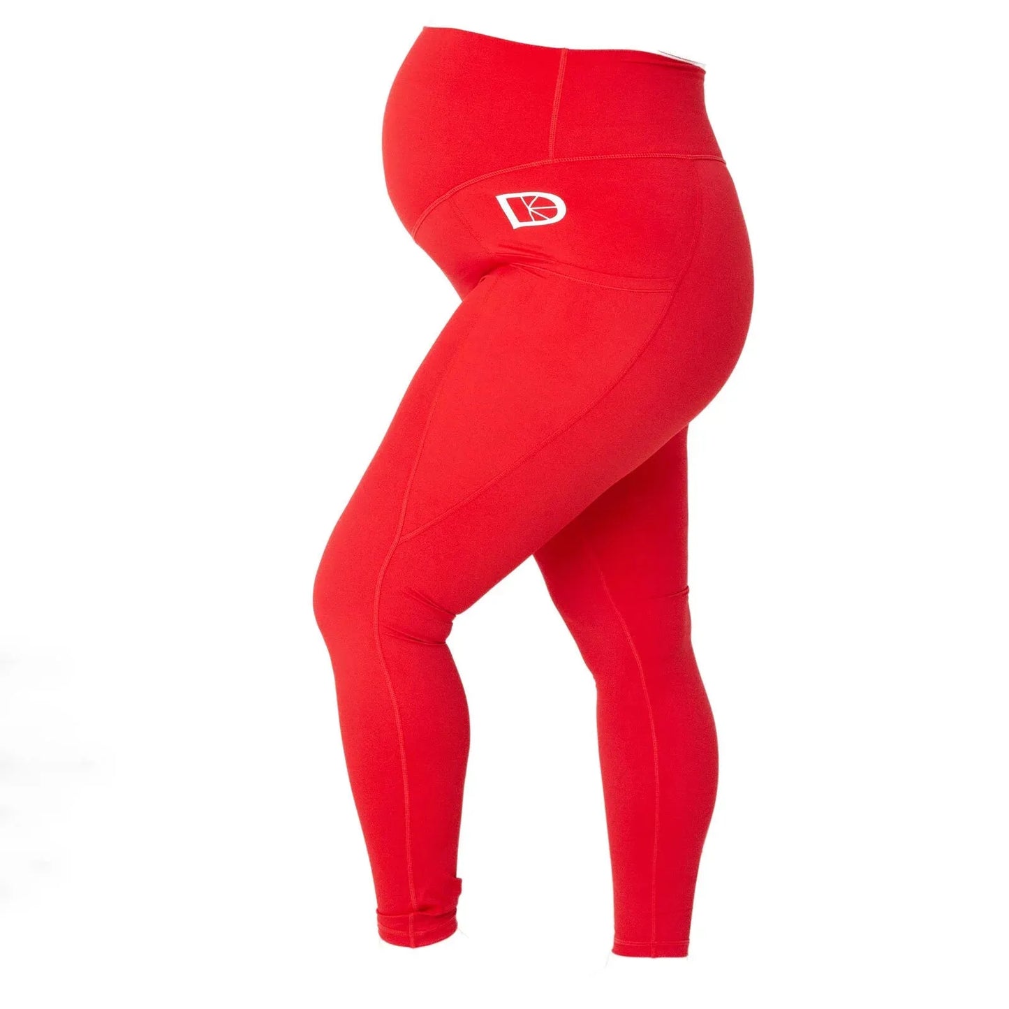Latched Maternity and Postnatal Active Support Leggings - Red
