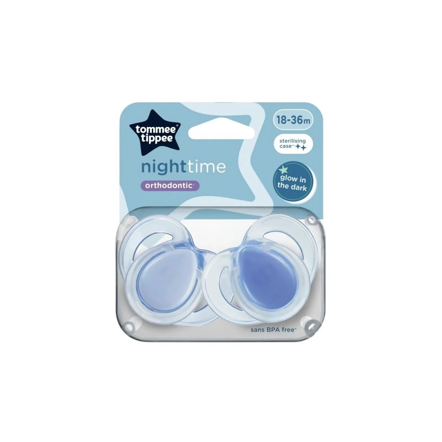 Tommee Tippee Night Time Soother 18-36 months Pack of 2 Assorted