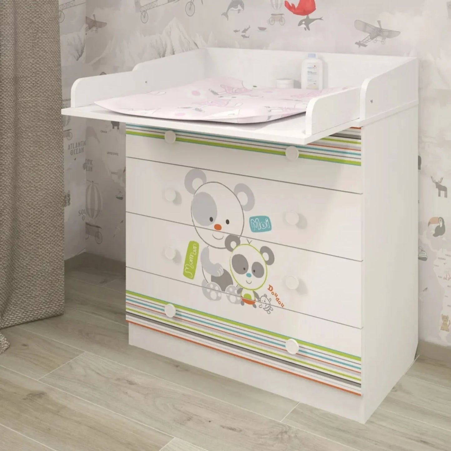 Shefa Kids 800 Changing Dresser - Pandas