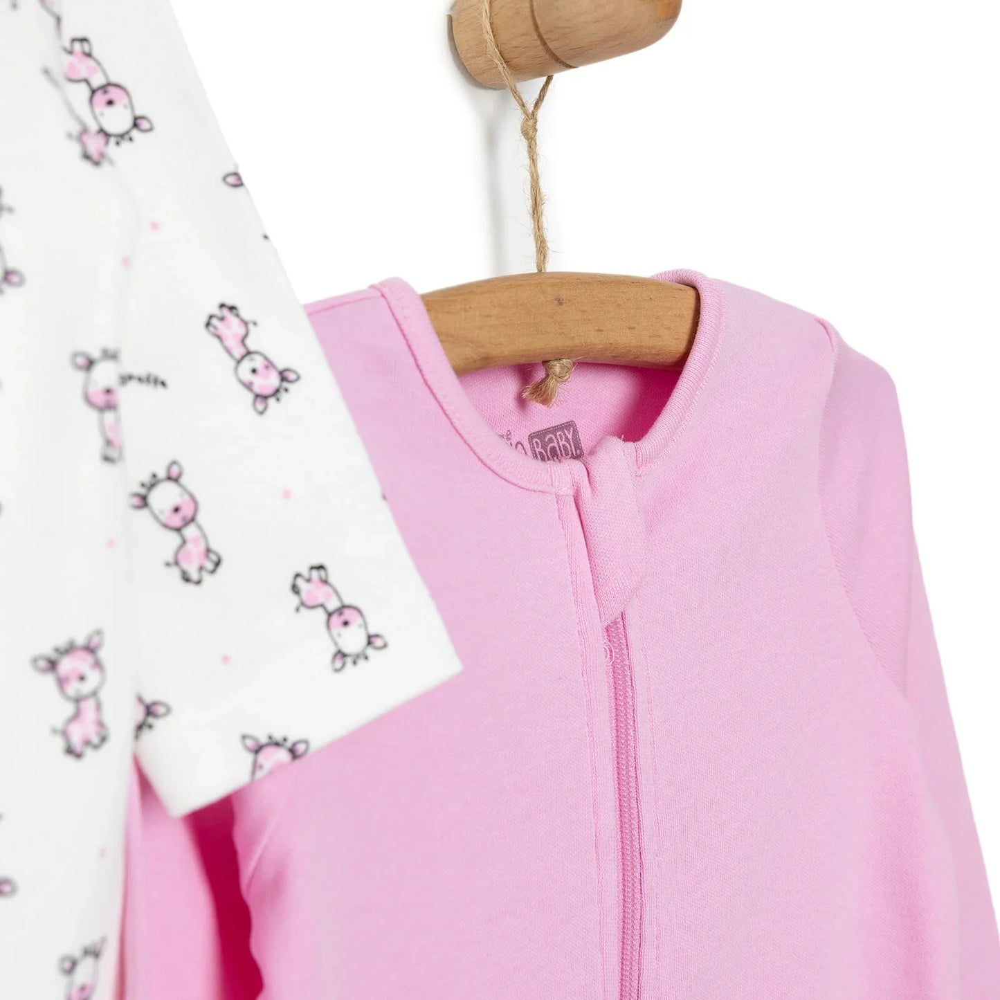 HelloBaby Newborn Baby Girl Footed Jumpsuit - Pink