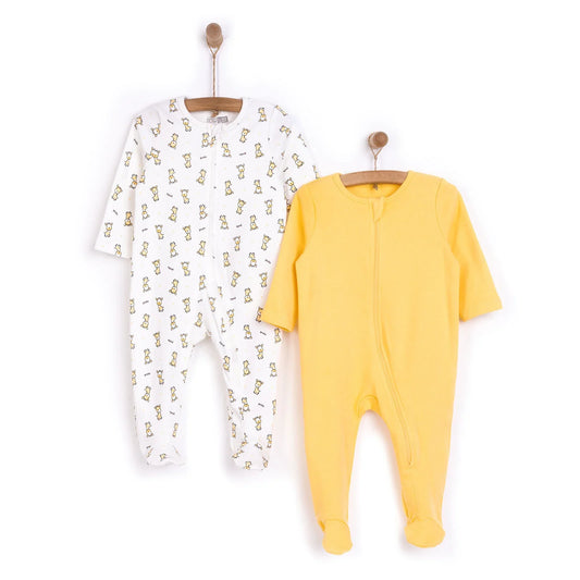HelloBaby Newborn Boy Footed Jumpsuit - Yellow
