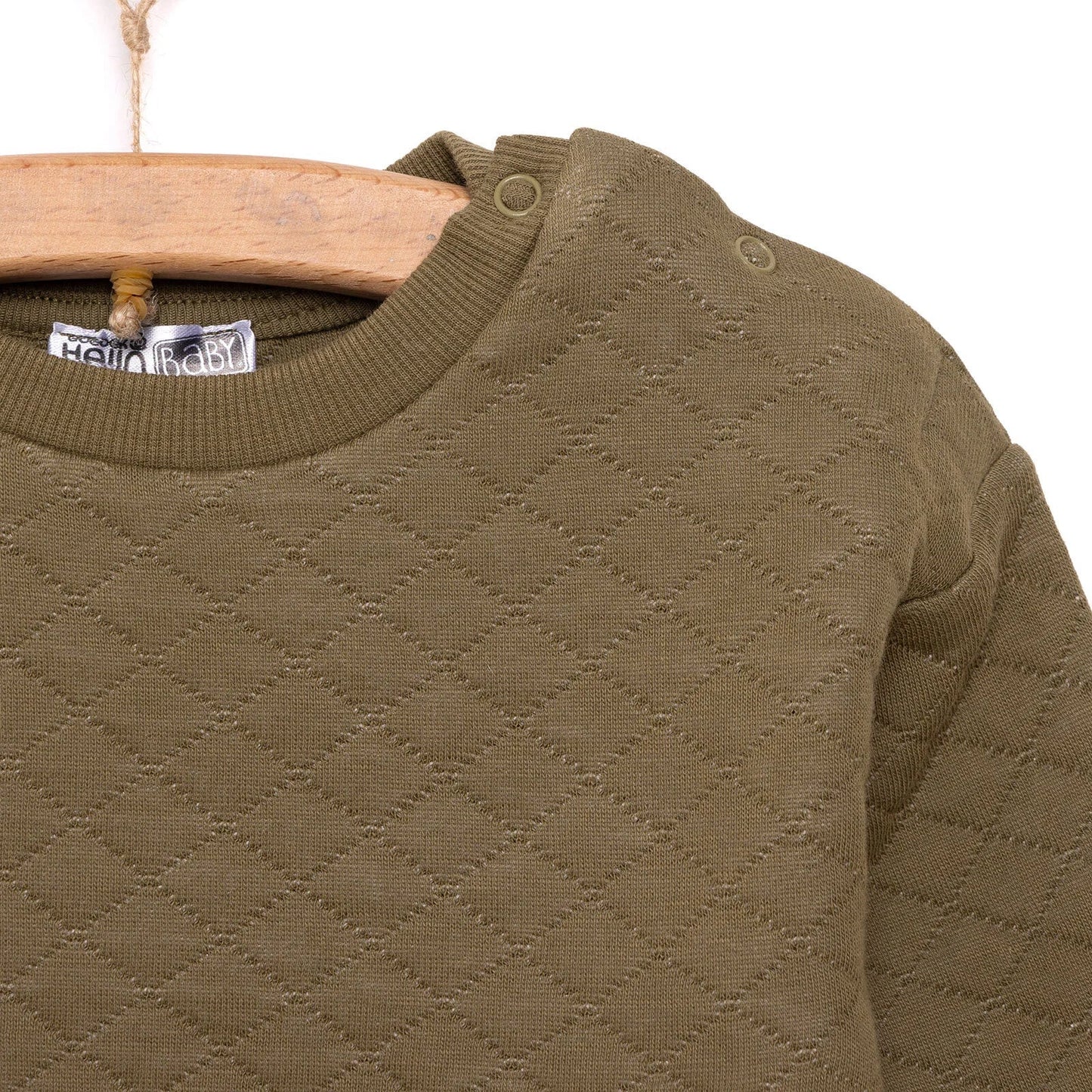 HelloBaby Newborn Quilted Sweatshirt-Footed Bottom - Green