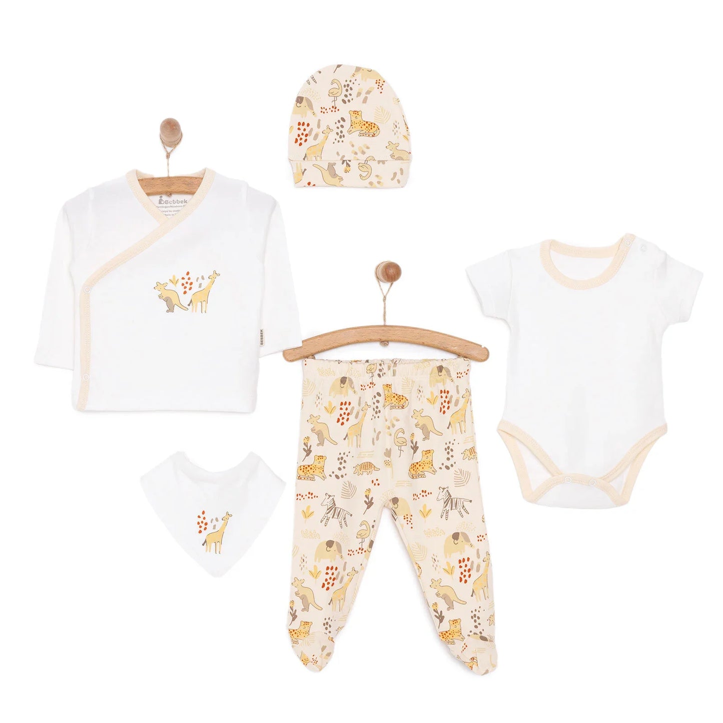 Bebbek Baby Girl 5 Pcs Newborn Starter Set - Ecru