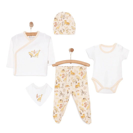 Bebbek Baby Girl 5 Pcs Newborn Starter Set - Ecru