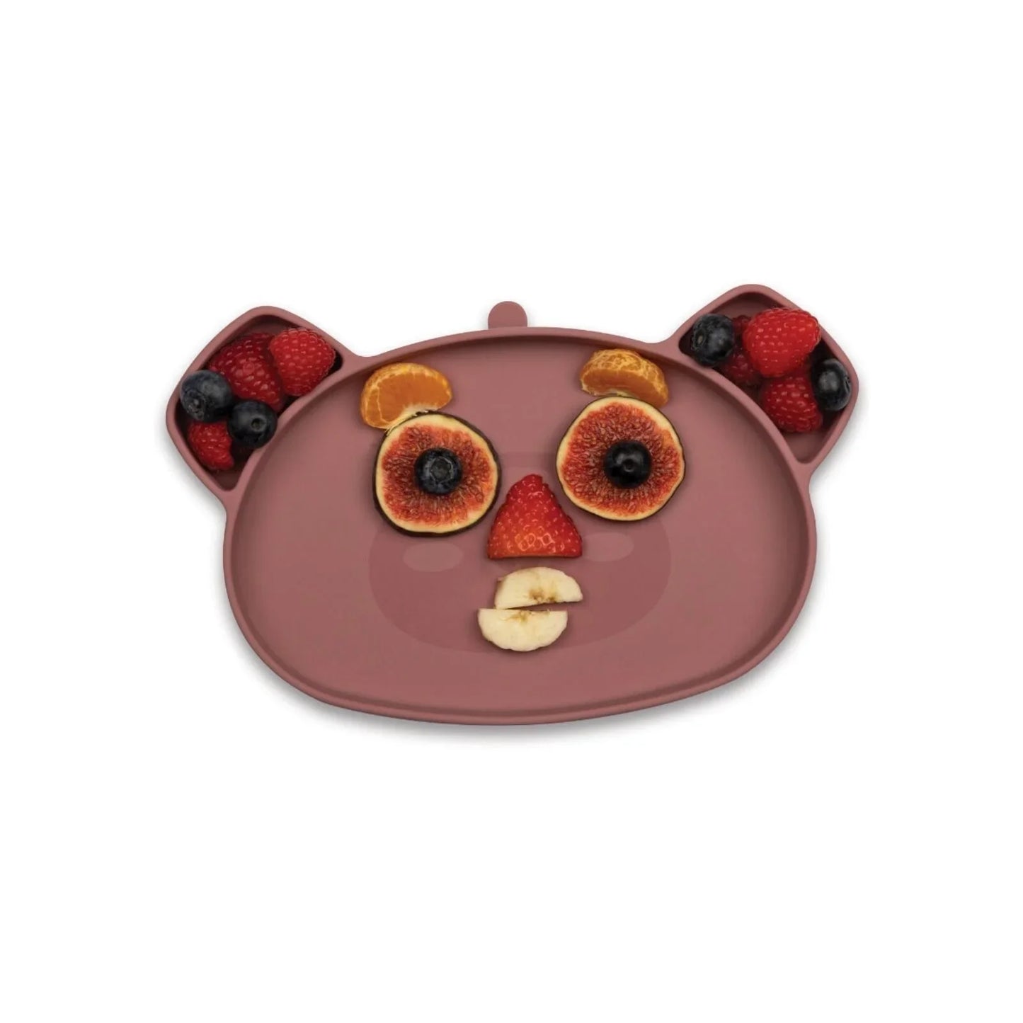 TUM TUM Silicone Weaning Bowl & Spoon Set Betsy Bear - Pink