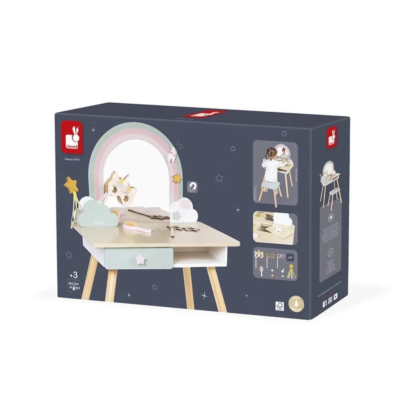 Janod Wooden Dressing Table - Unicorn
